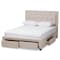 Baxton Studio Aurelie Modern Light Beige Upholstered King Size Storage Bed 145-8127 - alternate 10